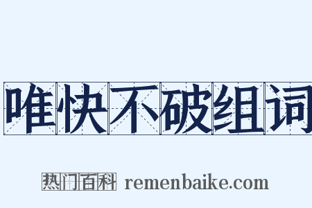 唯快不破组词是什么意思的图片